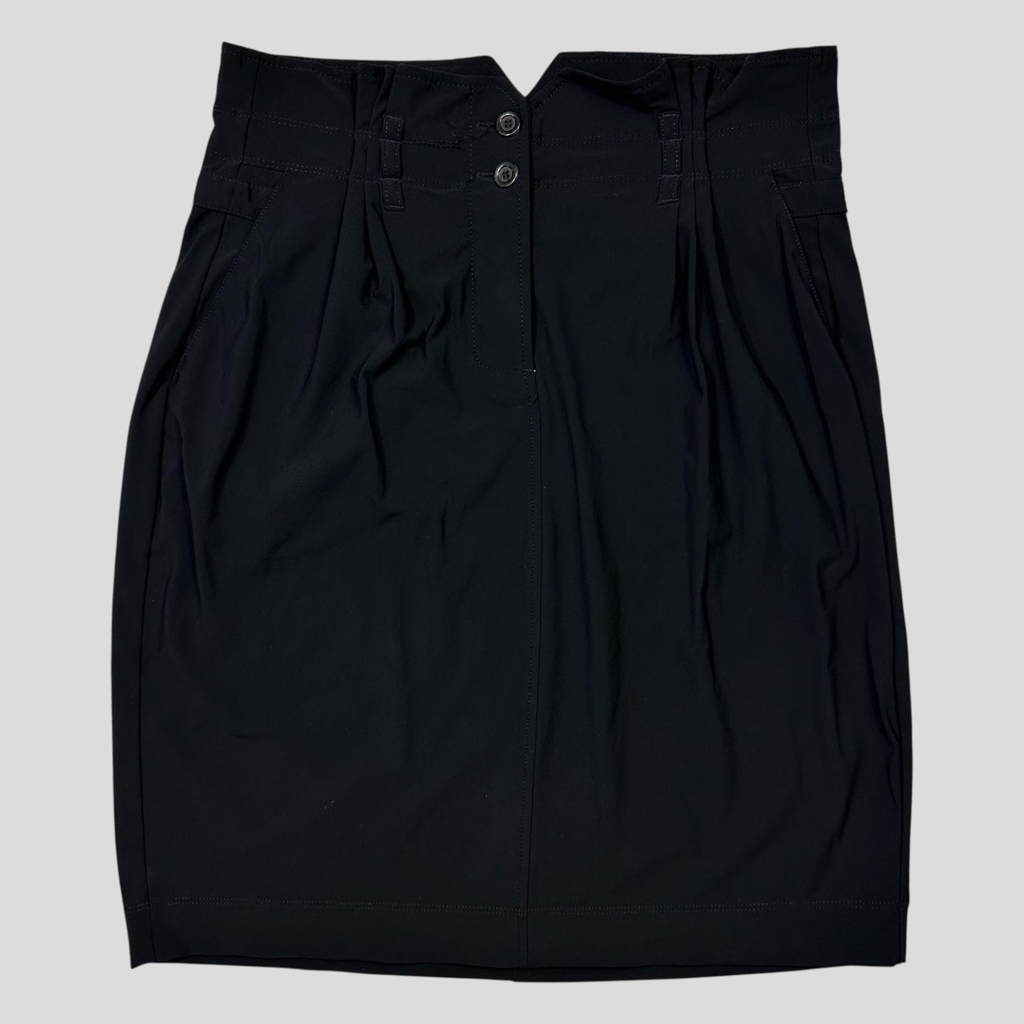 M+FG 00’s Rayon Silk Belted Skirt with Pleats - IT42 UK8-10 | Default Title, Black