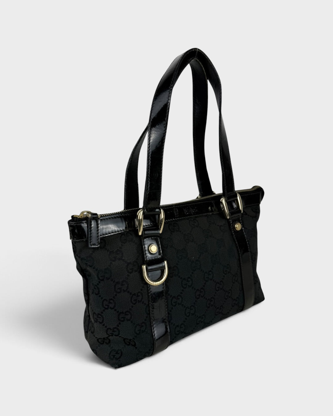 90s Gucci GG Monogram Mini Abbey Handbag Black/Brown | O/S, Multicoloured