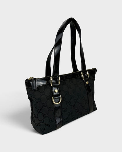 90s Gucci GG Monogram Mini Abbey Handbag Black/Brown | O/S, Multicoloured