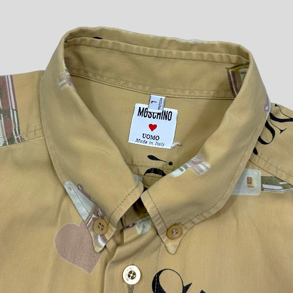 Moschino Uomo 80’s Mendini Pistol Shirt - L/XL | Large, Yellow