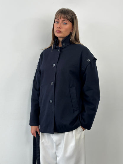 Italian Vintage 1990s Wool Detachable Sleeve Jacket - L/XL