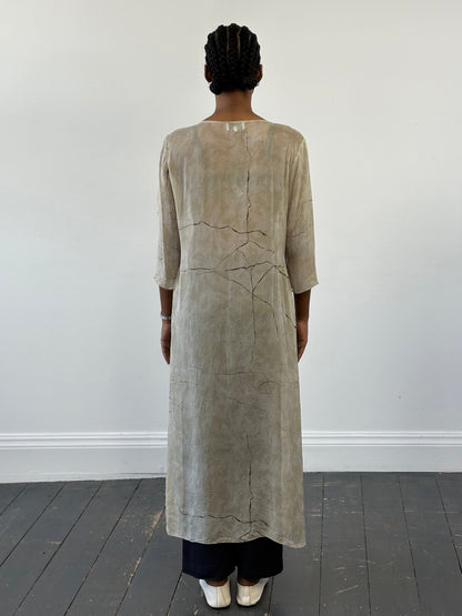 Vintage 1990s Pure Silk Sheer Longline Cardigan - M