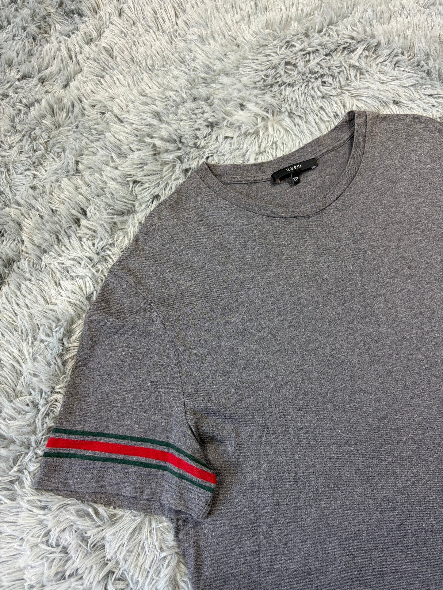 Gucci 2010s Web Stripe Grey T-shirt - L | O/S, Grey