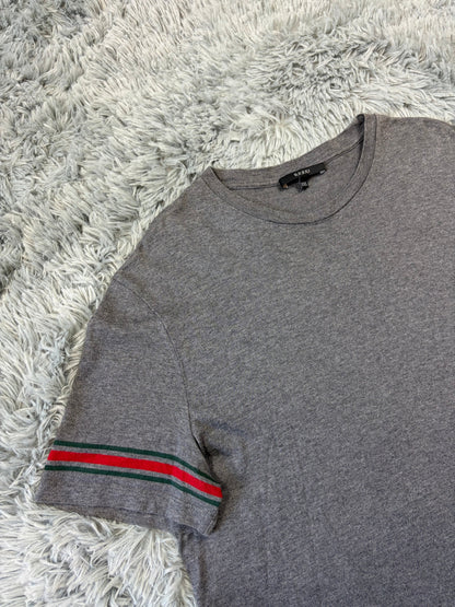 Gucci 2010s Web Stripe Grey T-shirt - L | O/S, Grey