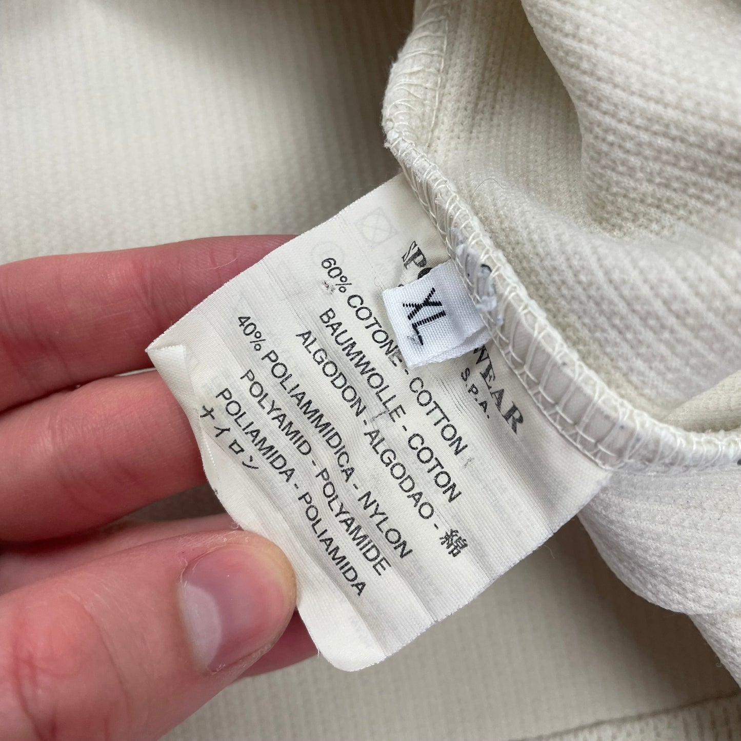 Vintage Stone Island Ribbed Knit, Size XL | O/S, Cream