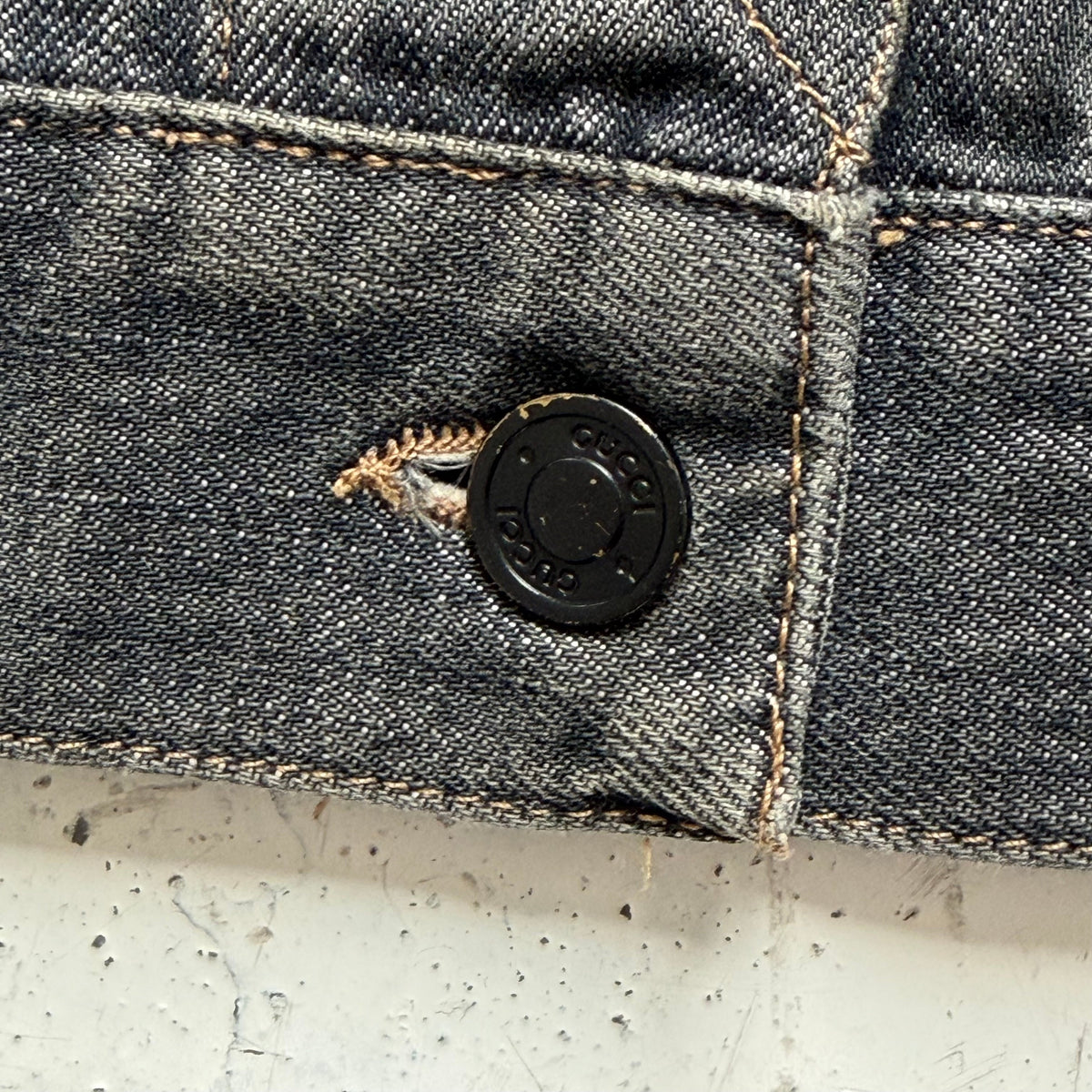 2000s gucci by tom ford denim jacket | O/S, Red