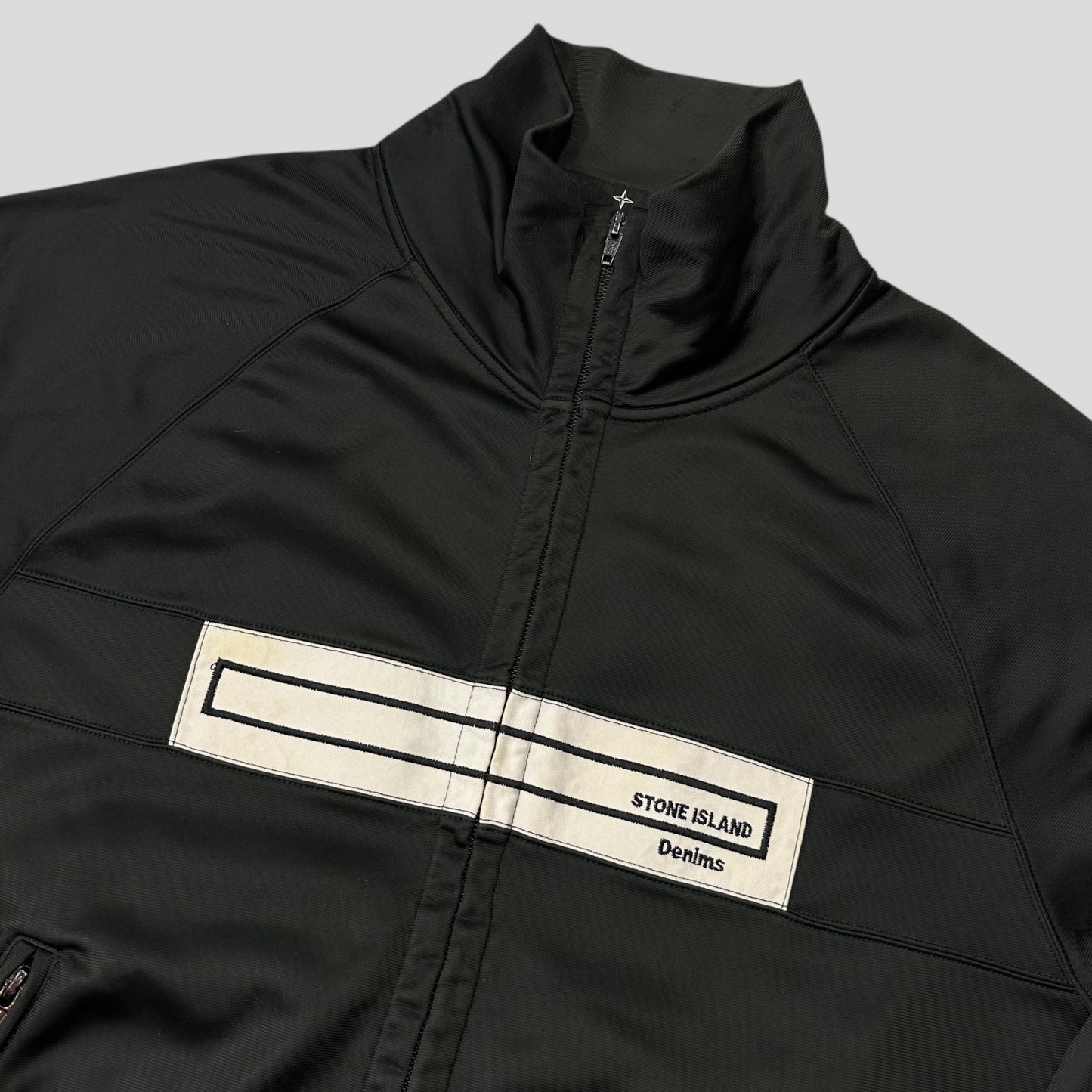 Stone Island AW04 Denims Spellout Logo Black Track Jacket - L | Default Title, Multicoloured