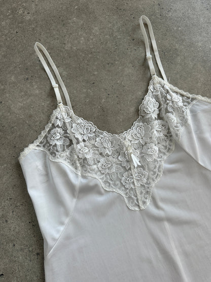 Vintage 1990s Lace Sheer Mini Slip Dress - S