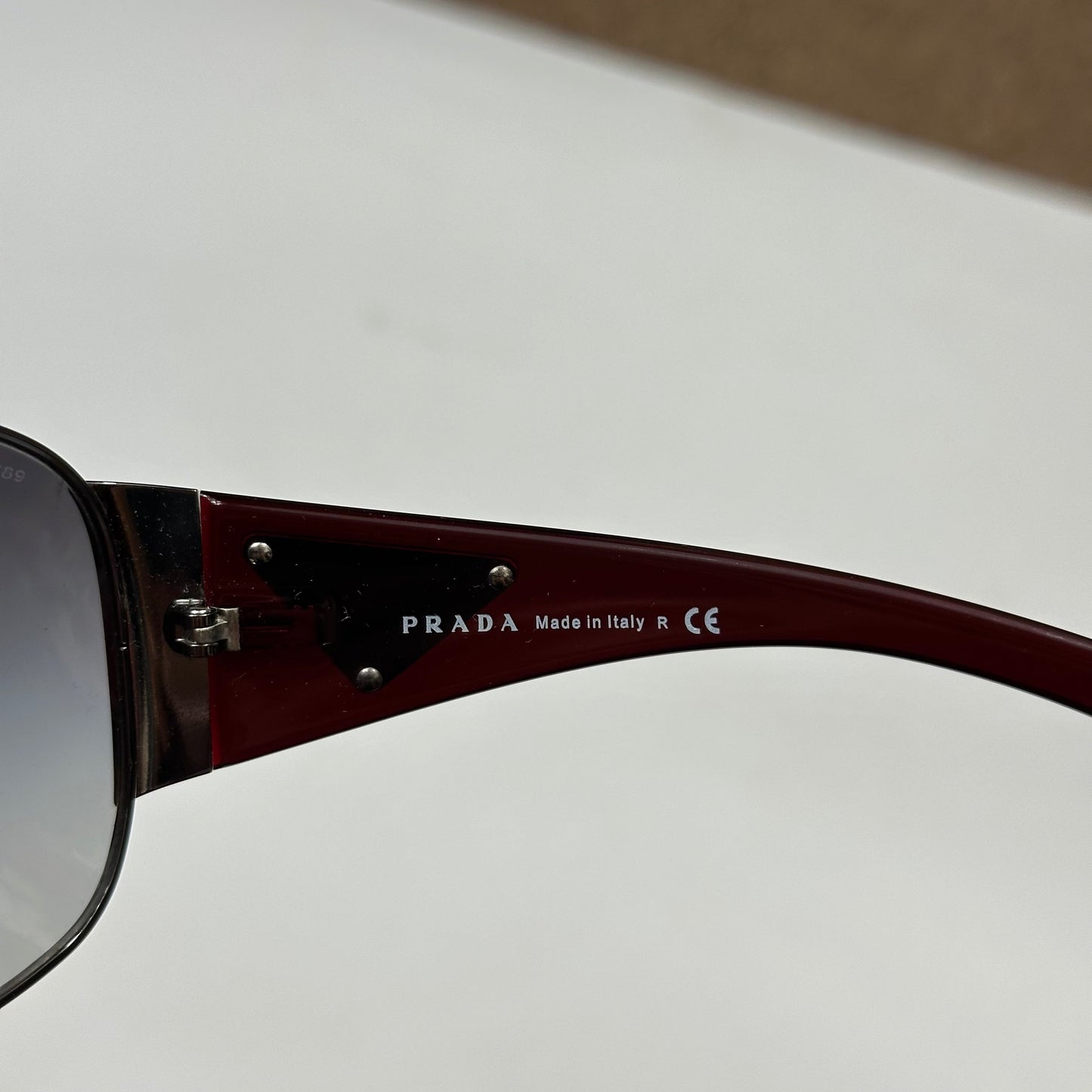 Prada Milano 00’s Triangle Logo Gradient Shield Sunglasses | O/S, Grey