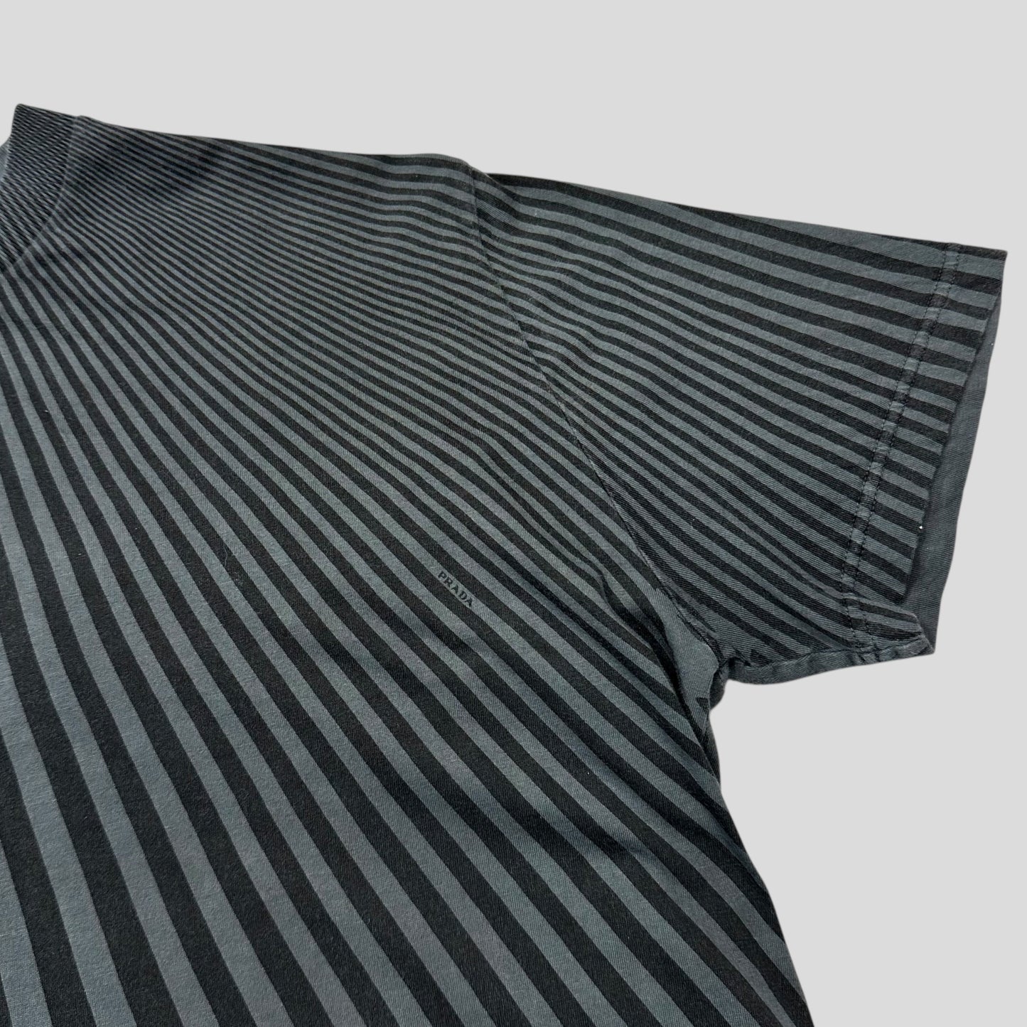 Prada Milano illusion stripe print logo T-shirt - S/M | O/S, Multicoloured