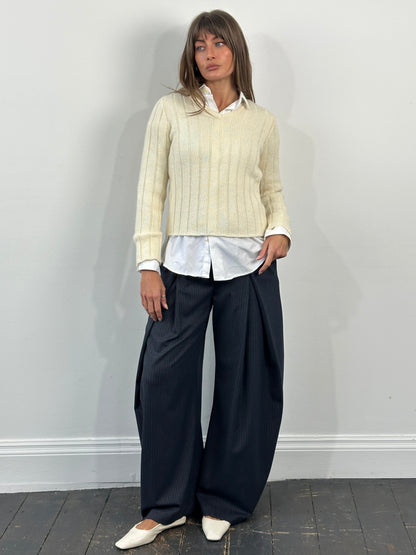 Valentino 1990s Wool Mohair V Neck Knitted Jumper - S