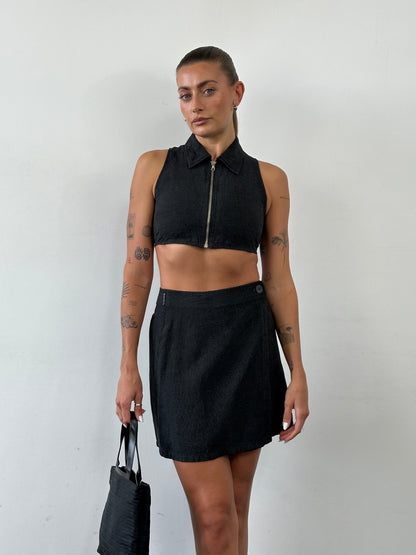 Armani Jeans Linen Stripe Two Piece Skirt Set - S/W25