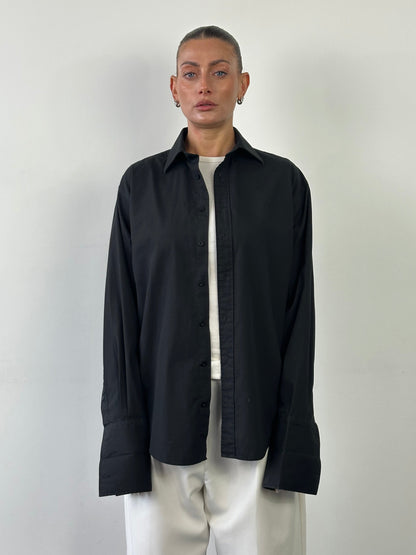 Yves Saint Laurent Pour Homme 2000s Cotton Logo Dress Shirt - L