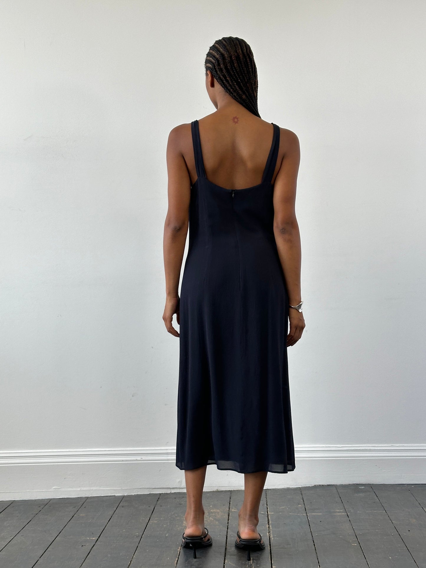 Max Mara Pure Silk V Neck Maxi Dress - M