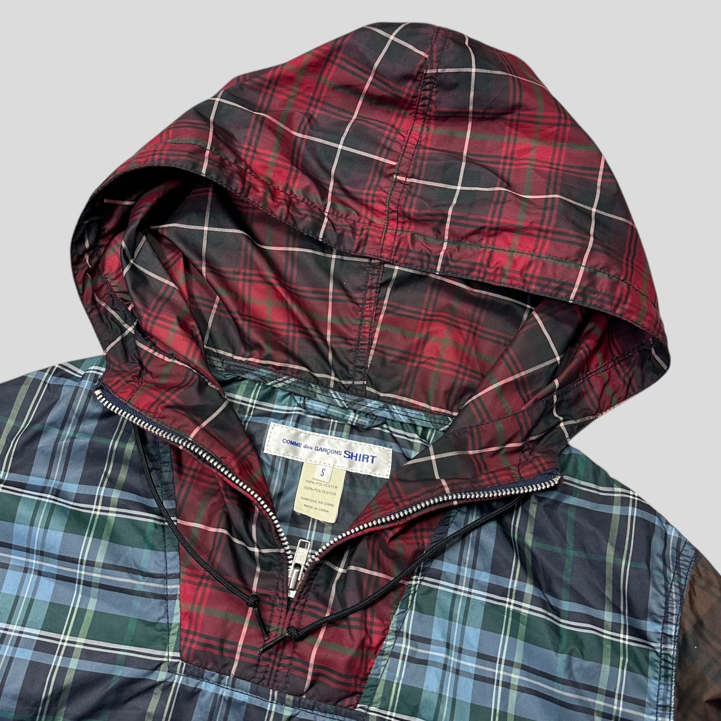Comme Des Garçons SHIRT 2012 Runway Plaid Panelled Nylon Anorak - S/M
