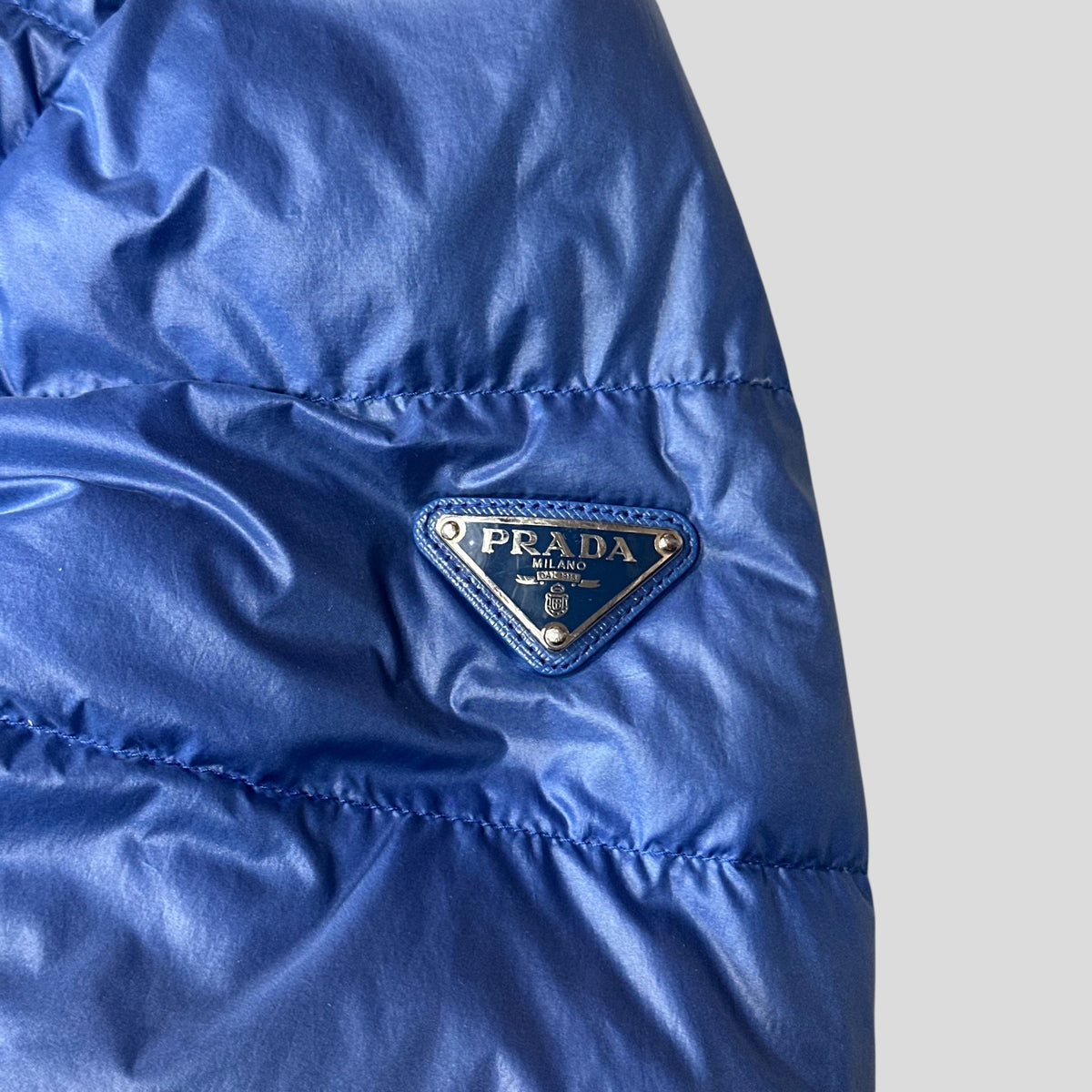 Prada 2013 Lightweight Packable Nylon Down Puffer + Bag - IT50 (M) | Blue