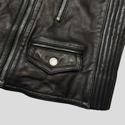Neil Barrett 2012 Runway Leather Padded Multipocket Moto Vest - S | Default Title, Black