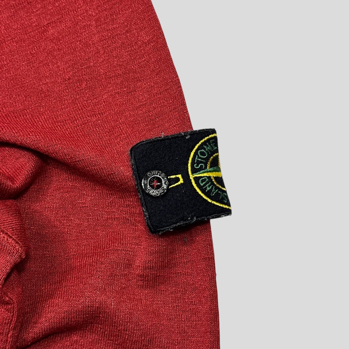 Stone Island 2010 Blood Red Flax & Silk Lightweight Knit - L | Default Title, Red