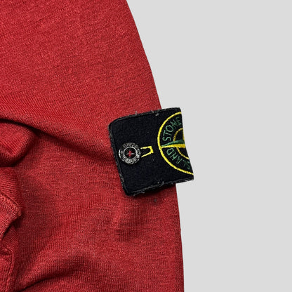 Stone Island 2010 Blood Red Flax & Silk Lightweight Knit - L | Default Title, Red