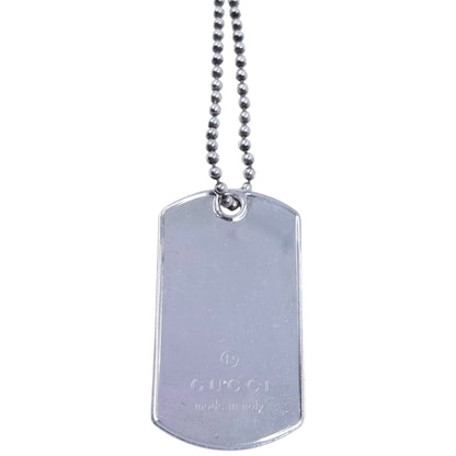 Vintage 2000s Gucci Embossed Dog Tag Necklace