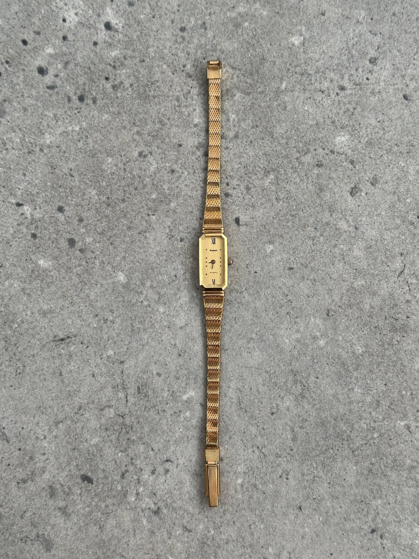 Vintage Summit 1980s Gold Tone Rectangular Watch Watch