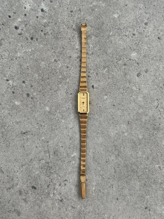 Vintage Summit 1980s Gold Tone Rectangular Watch Watch