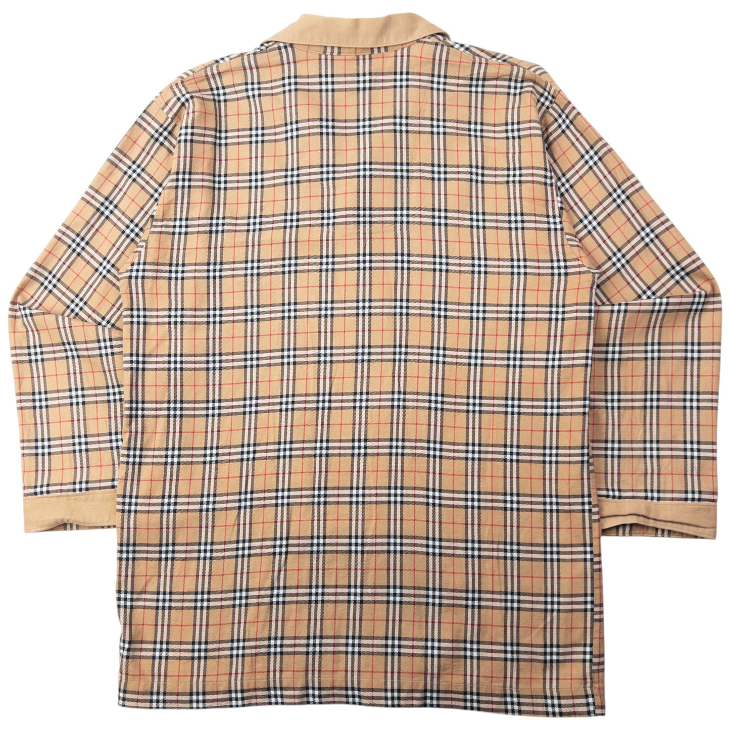 Vintage 90s Burberry Nova Check Long Sleeve Button Up Shirt Size M | Medium, Beige
