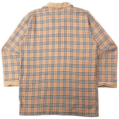 Vintage 90s Burberry Nova Check Long Sleeve Button Up Shirt Size M | Medium, Beige