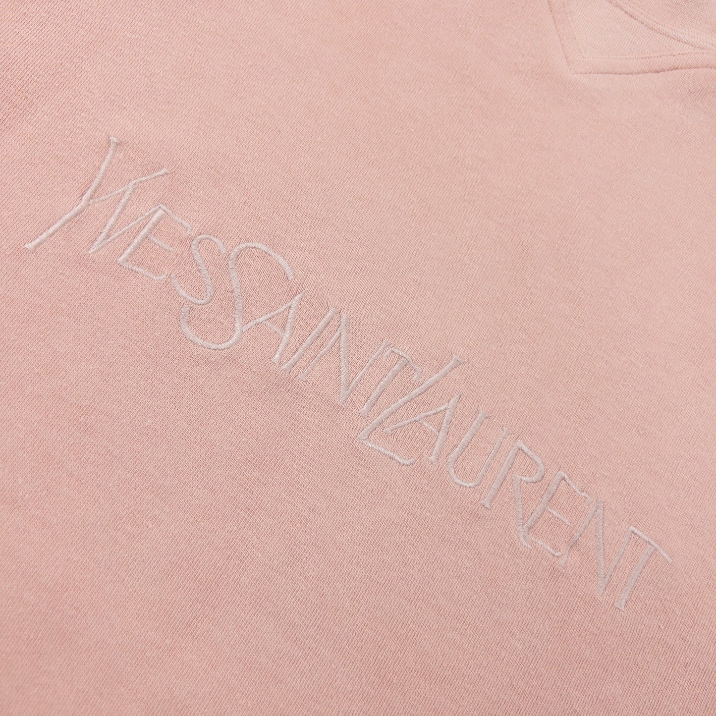 Vintage 80s YSL Yves Saint Laurent Embroidered Sweatshirt Size M | Medium, Pink