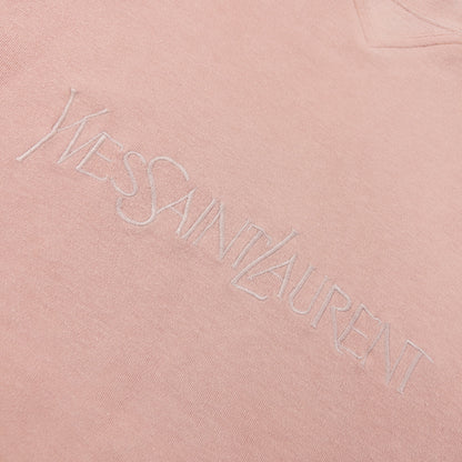 Vintage 80s YSL Yves Saint Laurent Embroidered Sweatshirt Size M | Medium, Pink