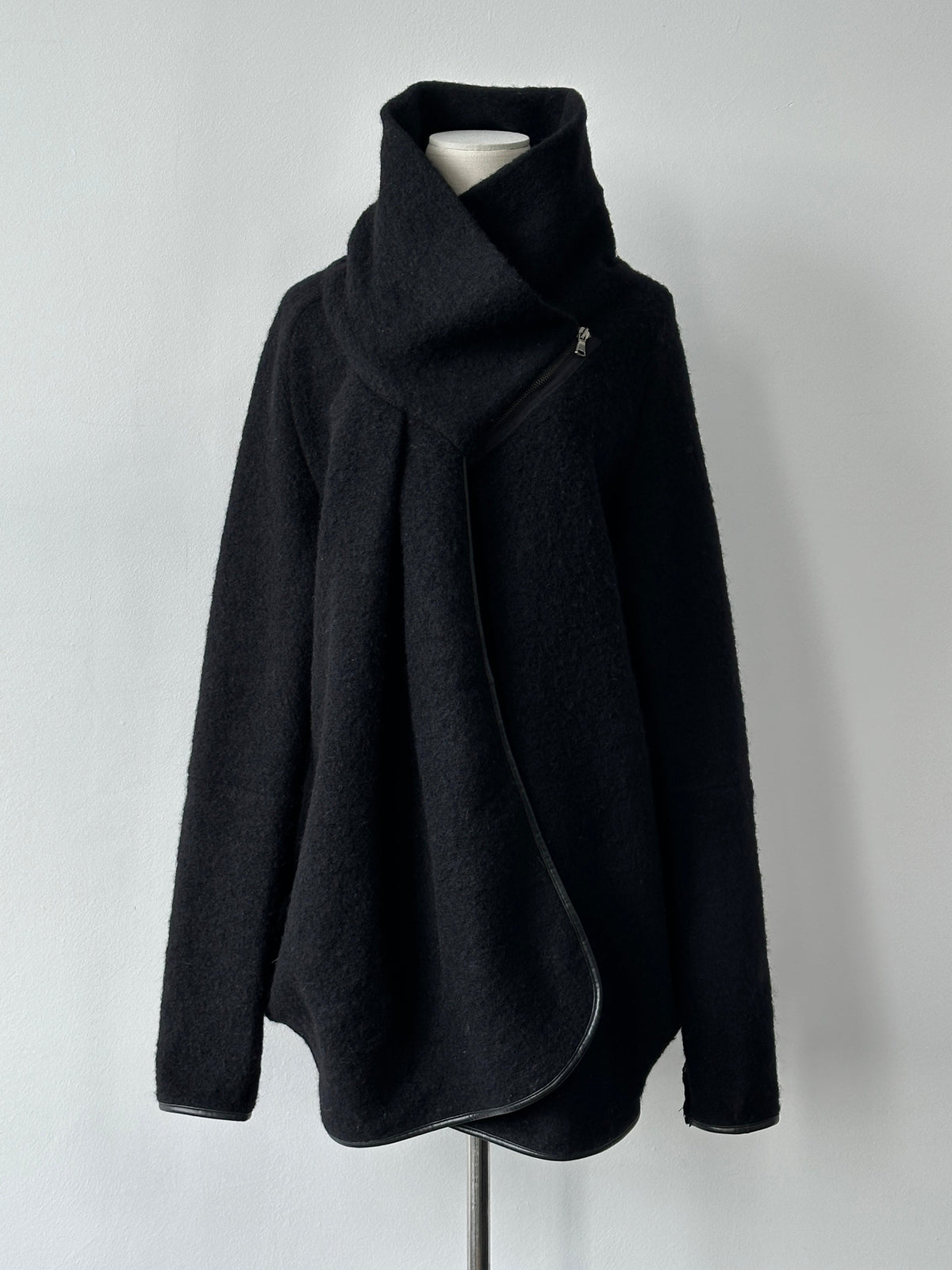Vintage 2000s Wool Double Faced Asymmetric Wrap Coat - XL