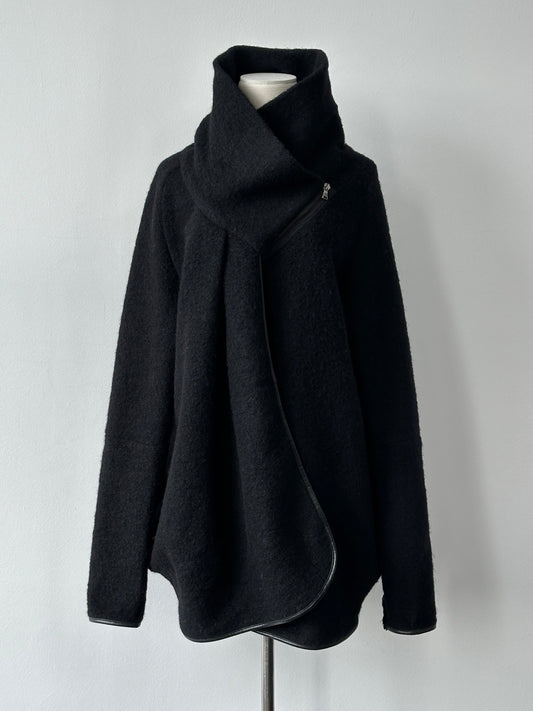 Vintage 2000s Wool Double Faced Asymmetric Wrap Coat - XL
