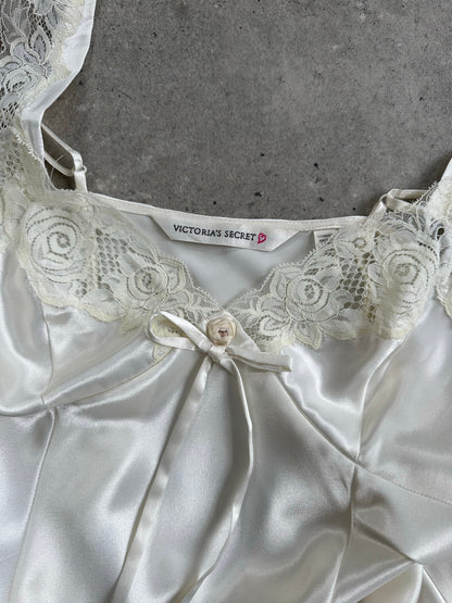 Victoria's Secret 2000s Lace Satin Slip Mini Dress - M
