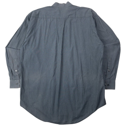 Vintage 90s Issey Miyake Striped Long Sleeve Button Up Shirt Size L | Large, Grey