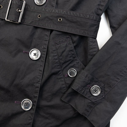 Vintage Burberry Brit Belt Waist Trench Jacket Womens Size M | Medium, Black
