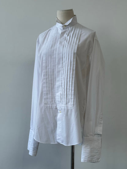 Yves Saint Laurent 1990s Cotton Tuxedo Dress Shirt - M