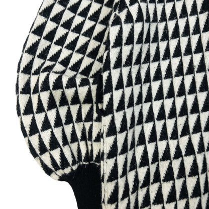 Vintage 80s YSL Yves Saint Laurent Geometric Wool Knit Jacket Size S | Small, Black