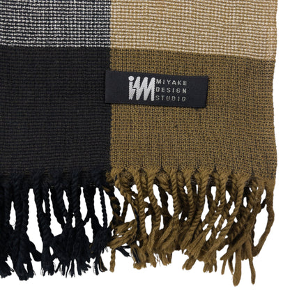 Vintage 2000s Issey Miyake Checkered Tassel Scarf