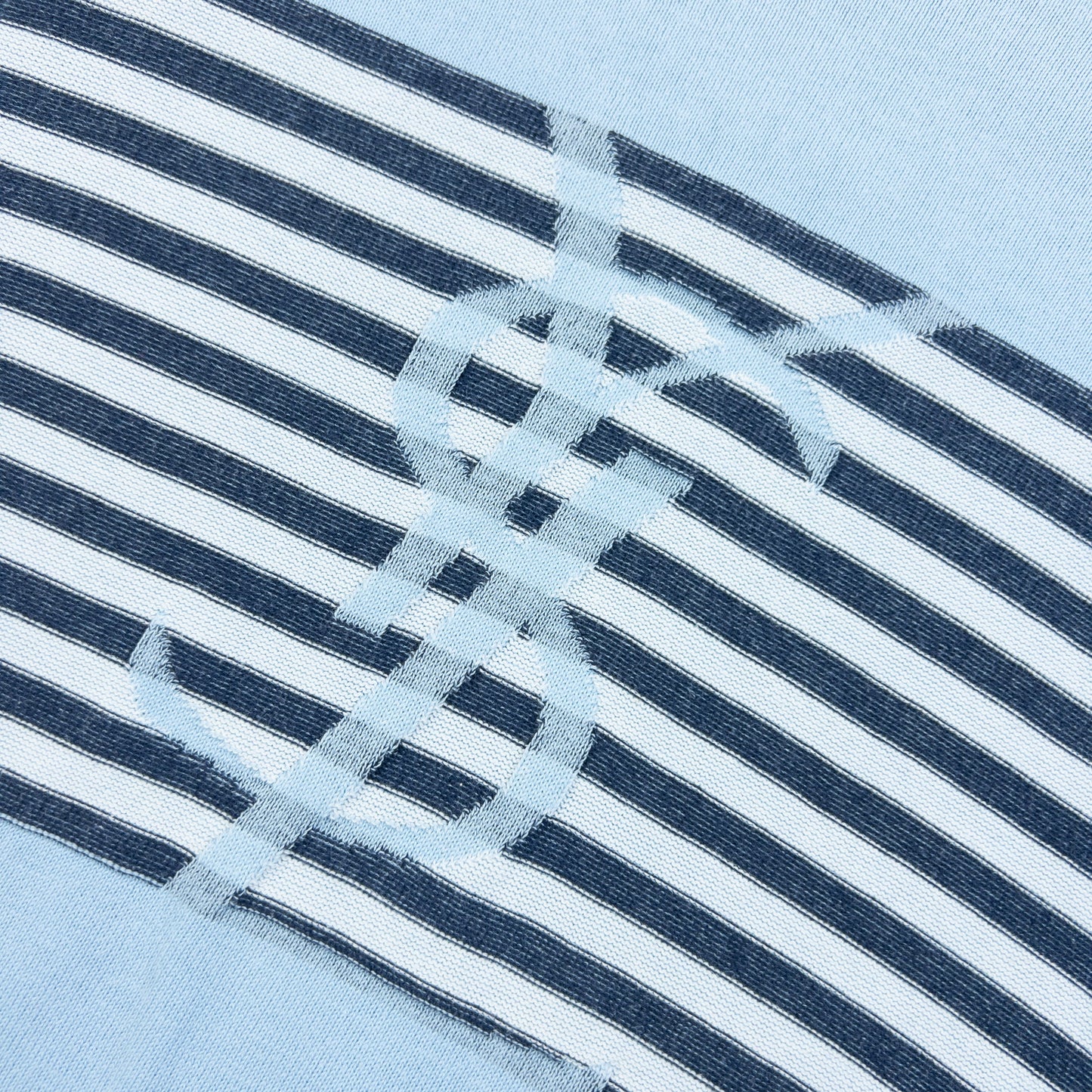 Vintage 2000s YSL Yves Saint Laurent Striped Jumper Size M | Medium, Blue