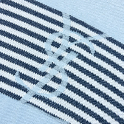 Vintage 2000s YSL Yves Saint Laurent Striped Jumper Size M | Medium, Blue
