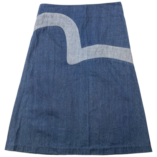 Vintage 2000s Evisu Donna Gull Japanese Denim Skirt Womens Size W30 | W30, Blue