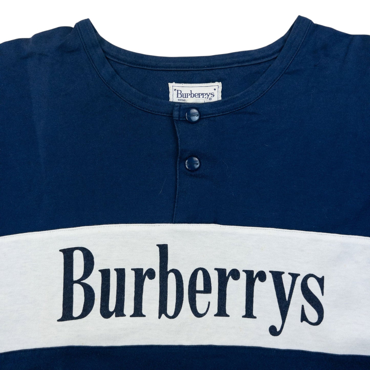 Vintage 90s Burberry Long Sleeve T Shirt Size S | Small, Navy
