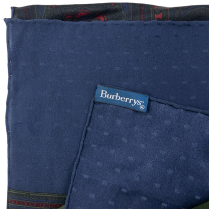 Vintage 80s Burberry Silk Scarf | O/S, Blue