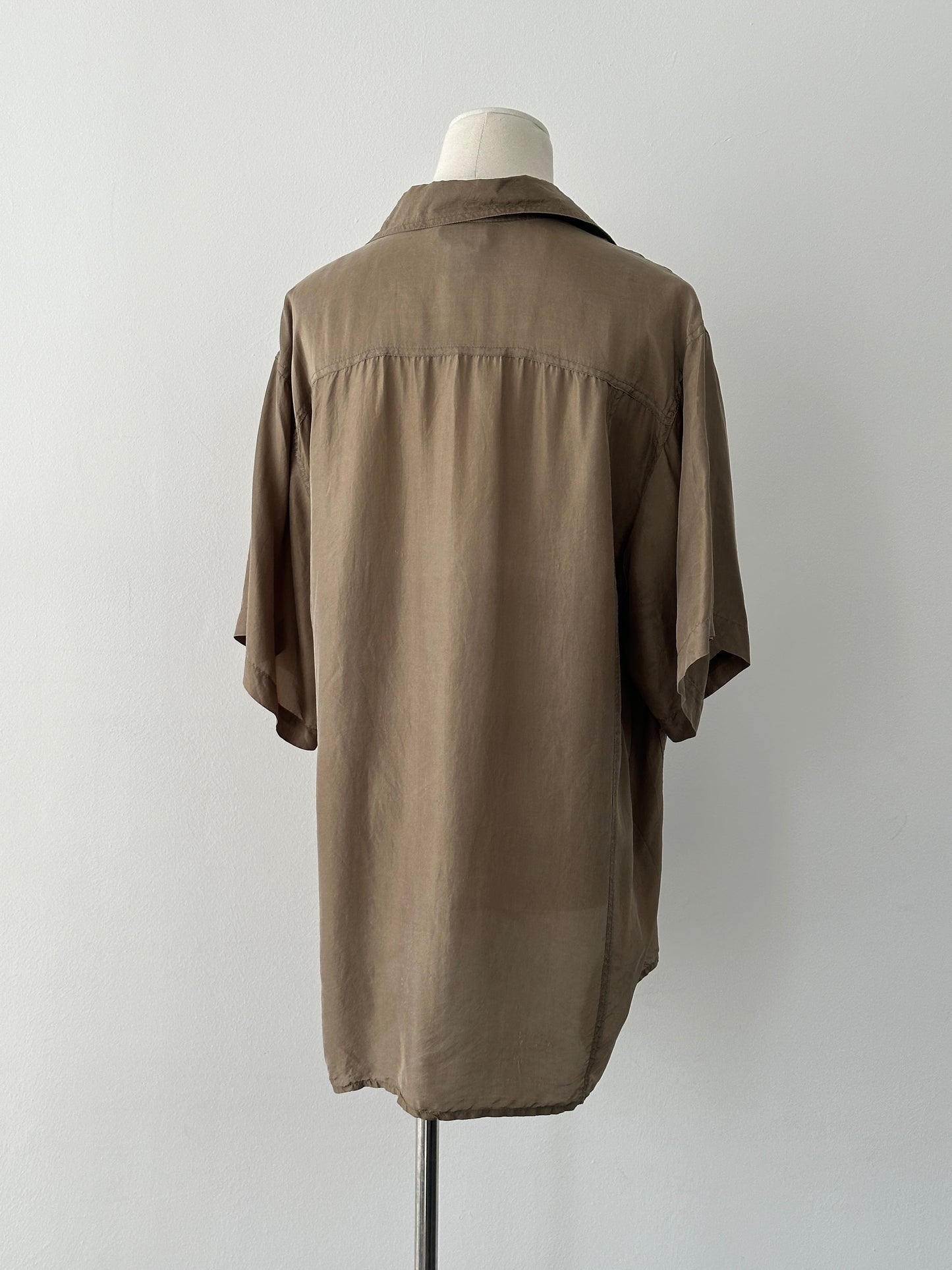 Vintage 1990s Pure Silk Short Sleeve Shirt - XL