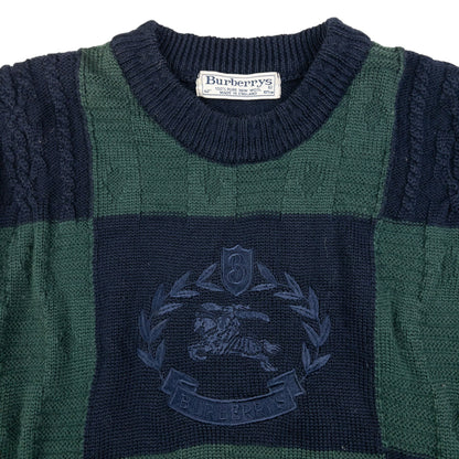 Vintage Burberry Embroidered Knit Jumper Size M