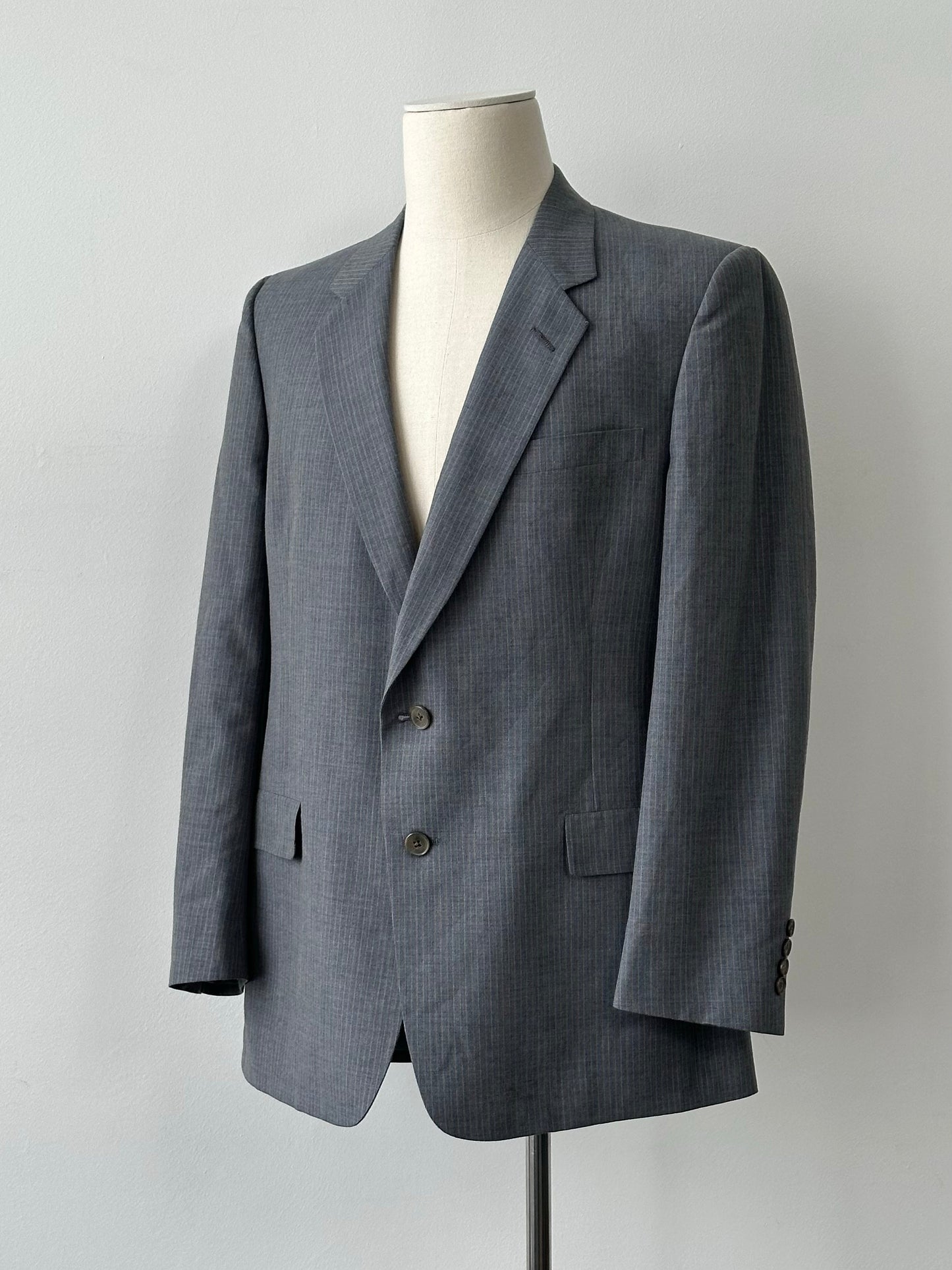 Christian Dior 1990s Wool Stripe Single Breasted Blazer - 42R