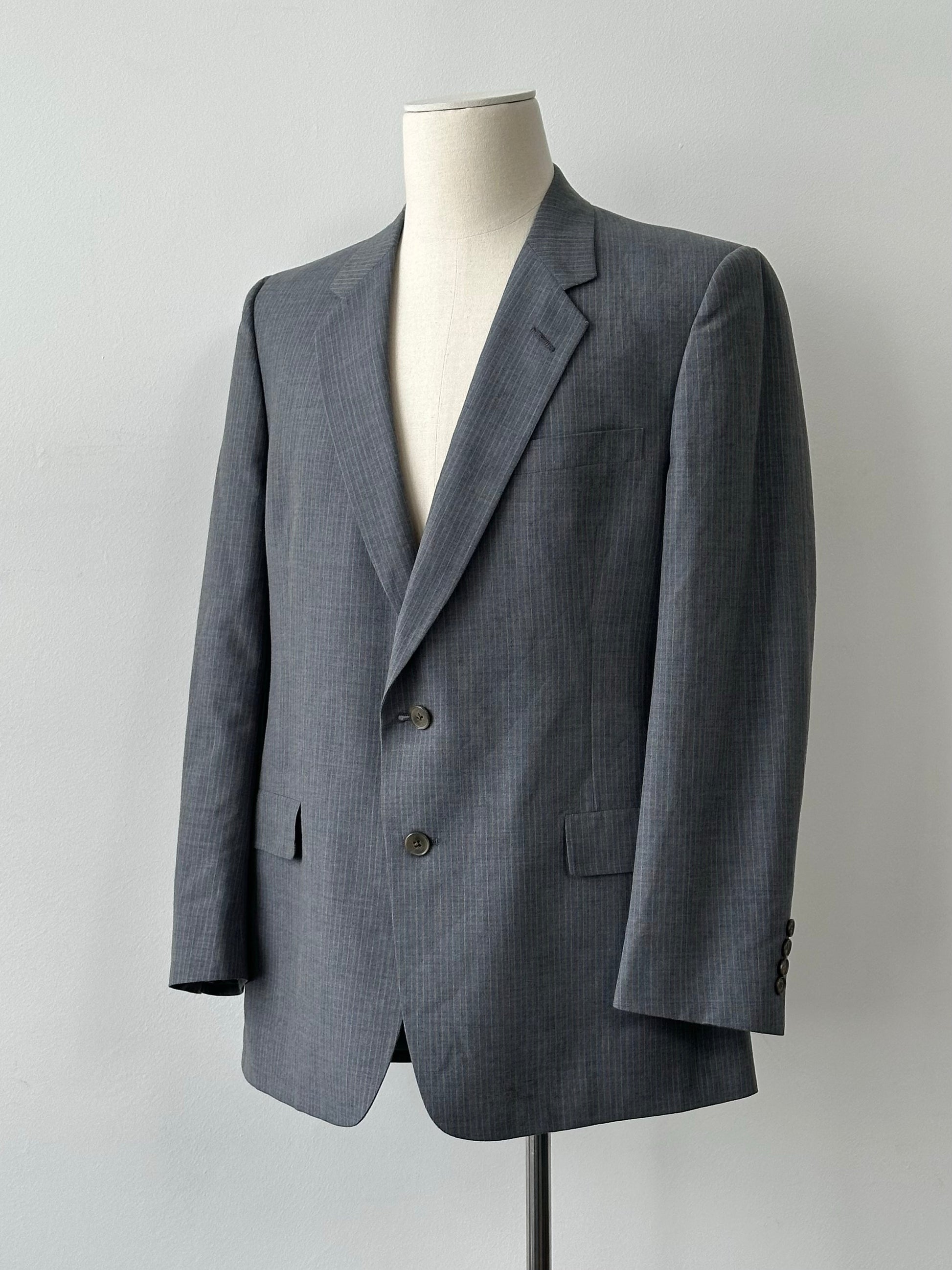 Christian Dior 1990s Wool Stripe Single Breasted Blazer - 42R