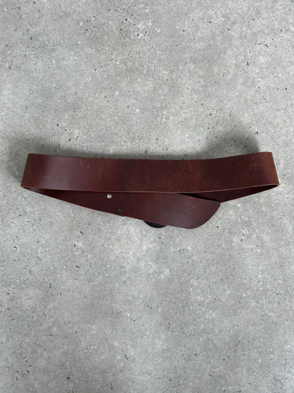 Vintage 1990s Chunky Oval Leather Belt - W36-38