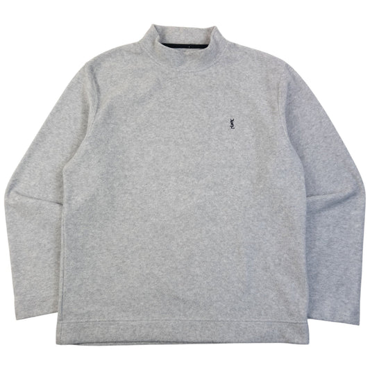Vintage 2000s YSL Yves Saint Laurent Fleece Sweatshirt Size M | Medium, Grey