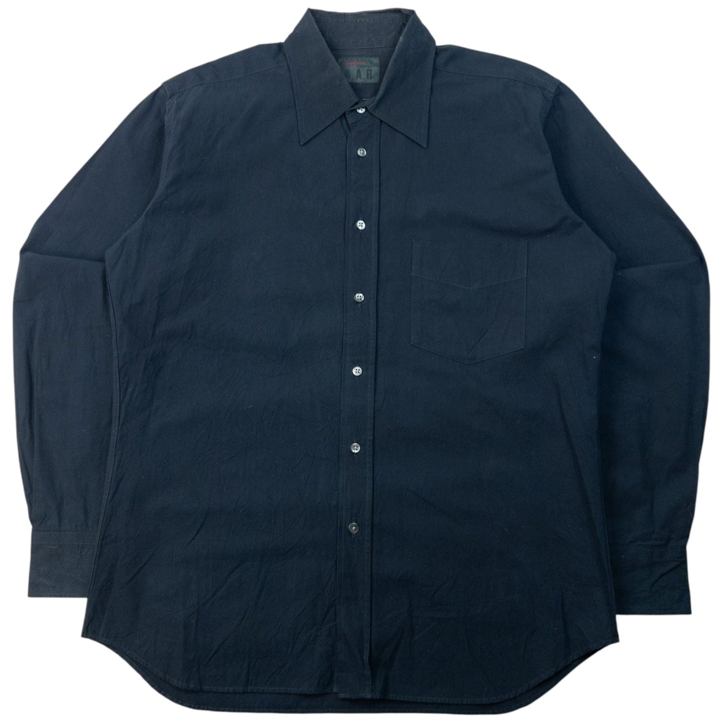 Vintage 90s Yohji Yamamoto D'Urban A.A.R Long Sleeve Button Up Shirt Size M | Medium, Black